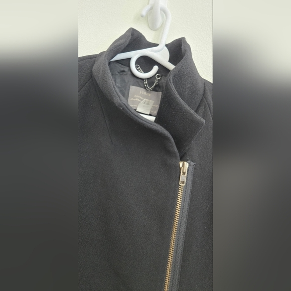 J. Crew Double Cloth by Manifaturra Italy Wool Envelope Black Coat Size 8 - Picture 6 of 16